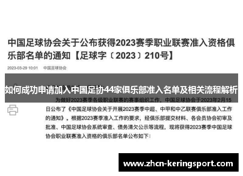 如何成功申请加入中国足协44家俱乐部准入名单及相关流程解析